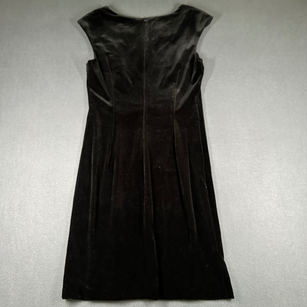 Connected Apparel Dress Womens 8P Black Velvet Red Lace Sheath Party Career - Picture 12 of 16
